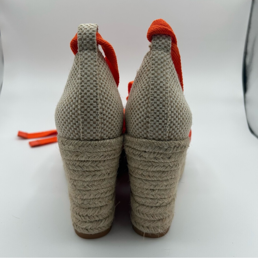 New Cole Haan Orange Cloudfoam Espadrille Wedge Sandals size 7 - Picture 5 of 13